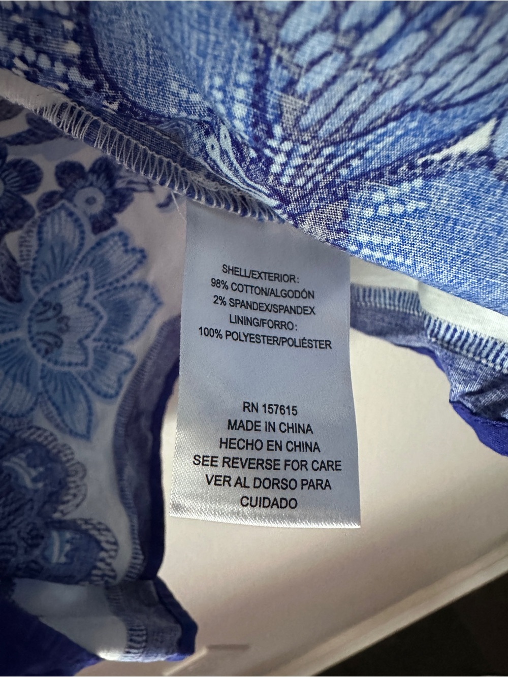 Joie Blue and White Floral Belted Dress Size 2 - Picture 6 of 7